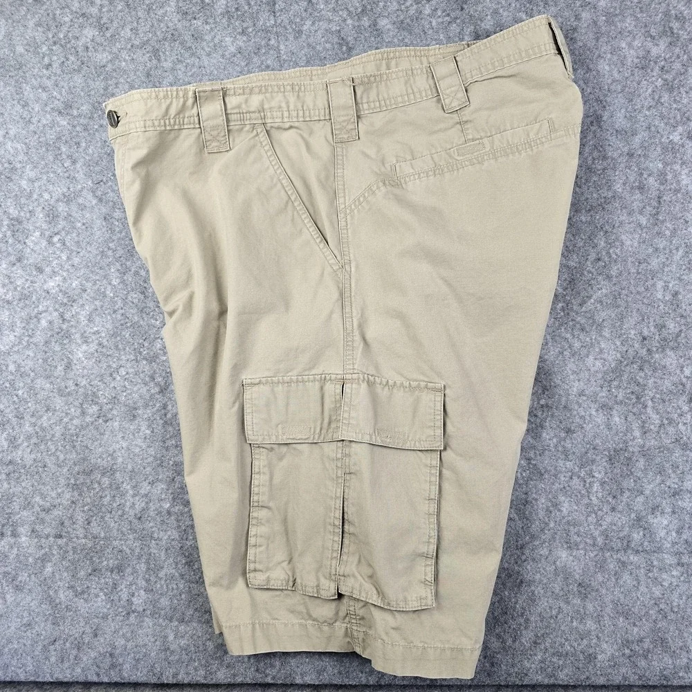 Wrangler Outdoor Shorts Mens 38 Beige Cargo Canvas Utility Pockets Hiking